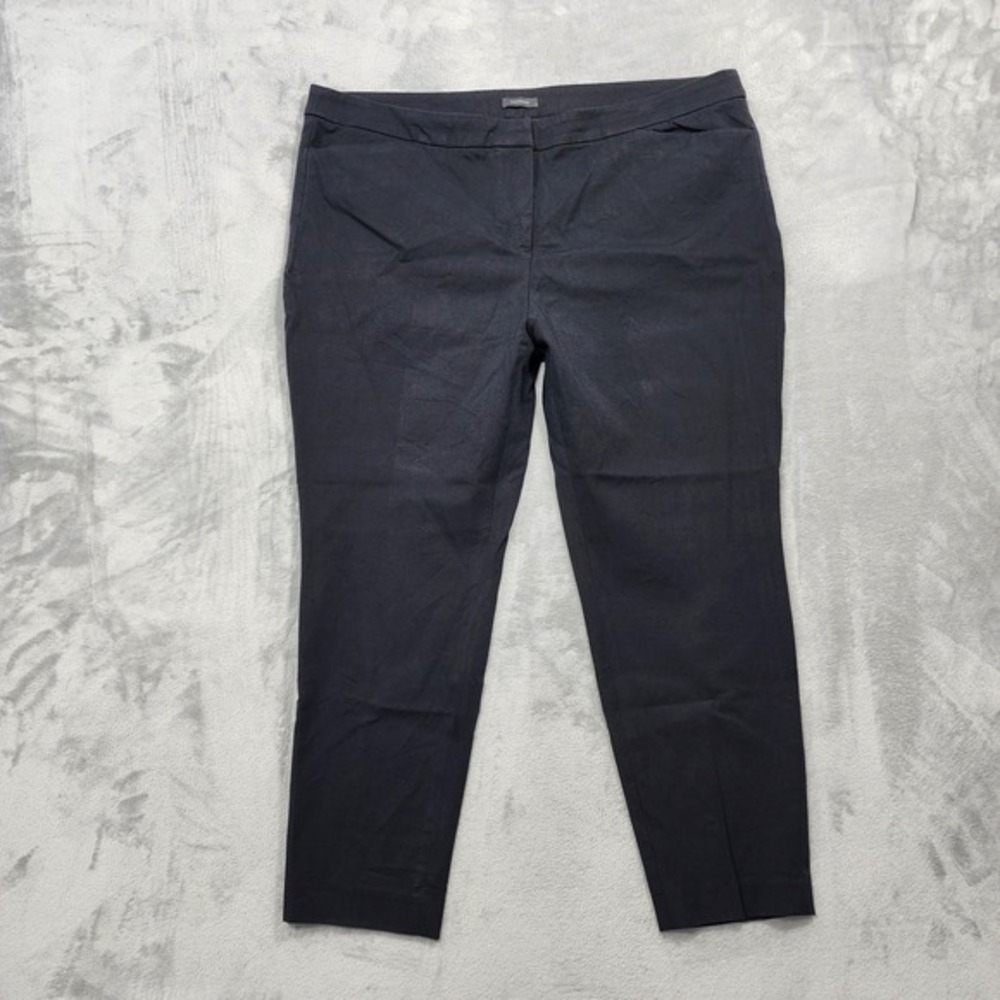 Halogen Pants Womens 18 Black High‎ Rise Slim Leg Ankle Stretch Office Career